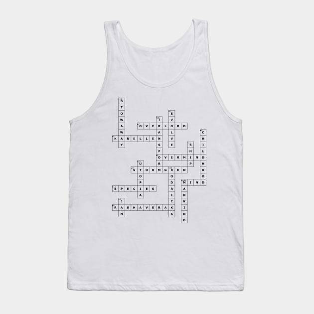 (1953CE) Crossword pattern with words from a famous 1953 science fiction book. Tank Top by ScienceFictionKirwee